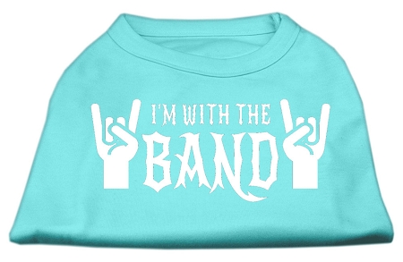 With the Band Screen Print Shirt Aqua Lg